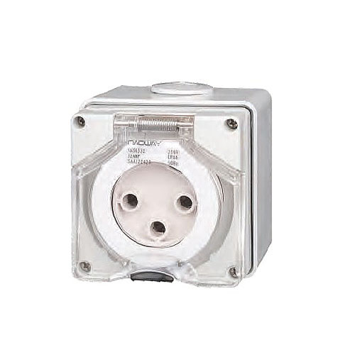 Single Phase Waterproof Socket Round Pin