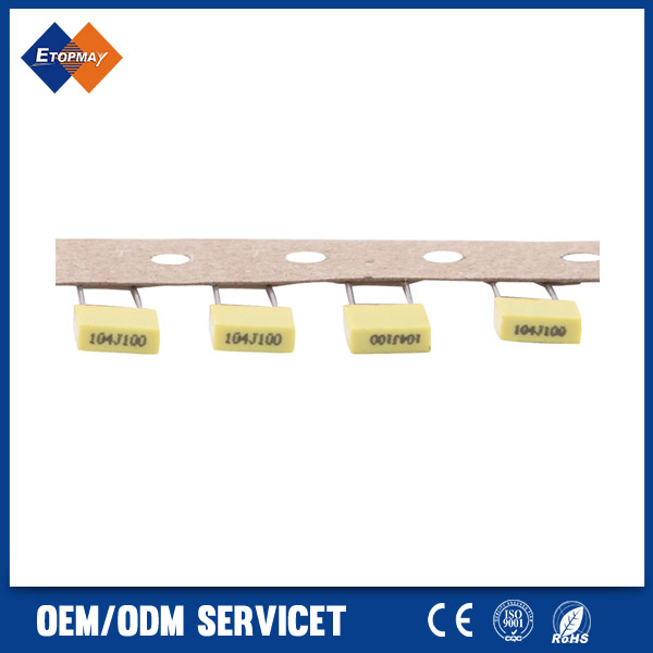 104j100V Mkt Polyester Film Capacitor Ammo Packaging