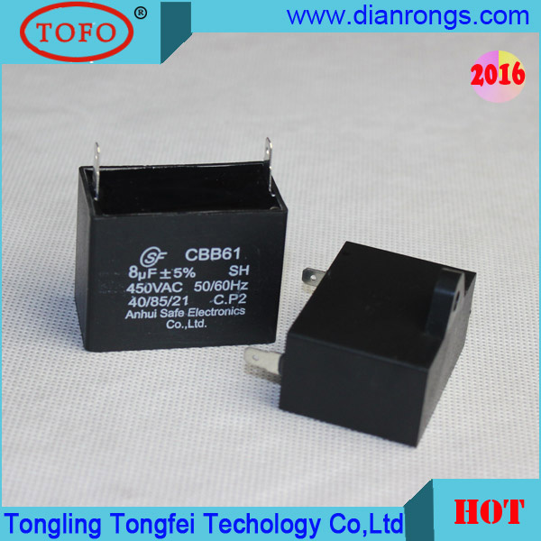 Cbb61 P2 Air Conditioner Capacitor 8UF 450VAC