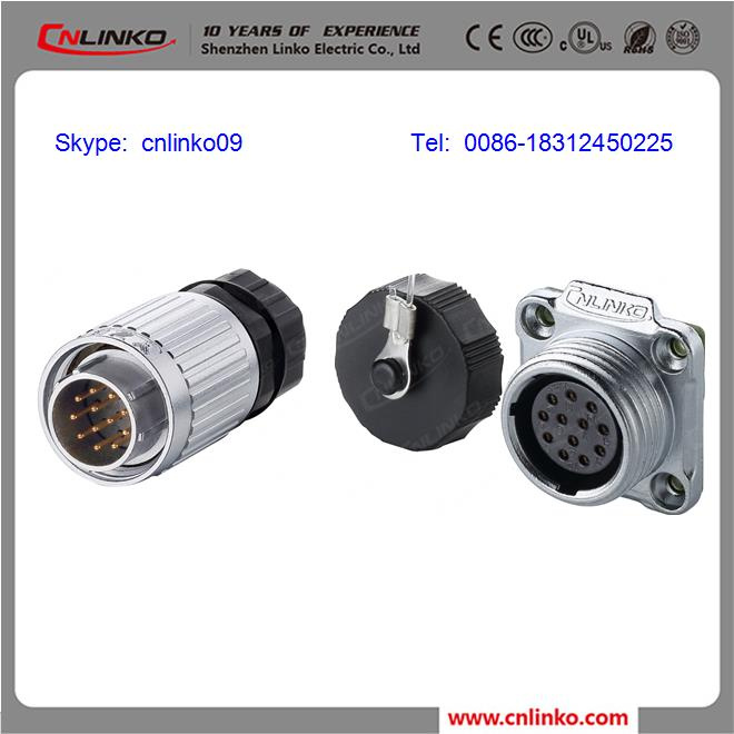 Watertight IP67 12pin Signal Connector/Panel Mount Socket Connector