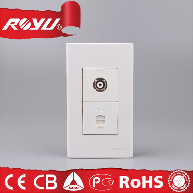 TV Socket + Rj11 4 Core Tel Socket