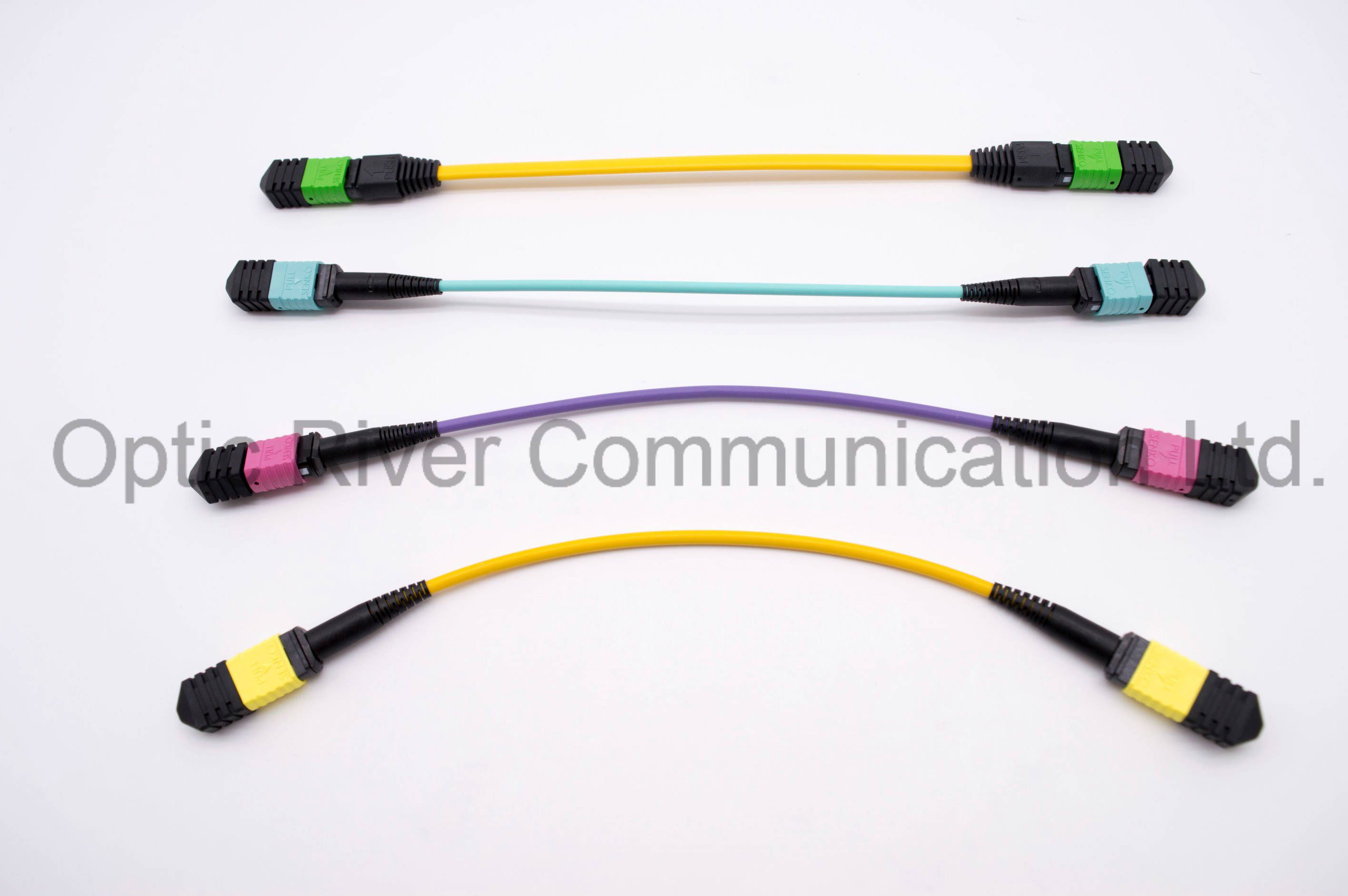 12f 3mm Round LSZH Cable MPO-MPO Patchcord Jumper Optical Fiber Connector Sm mm