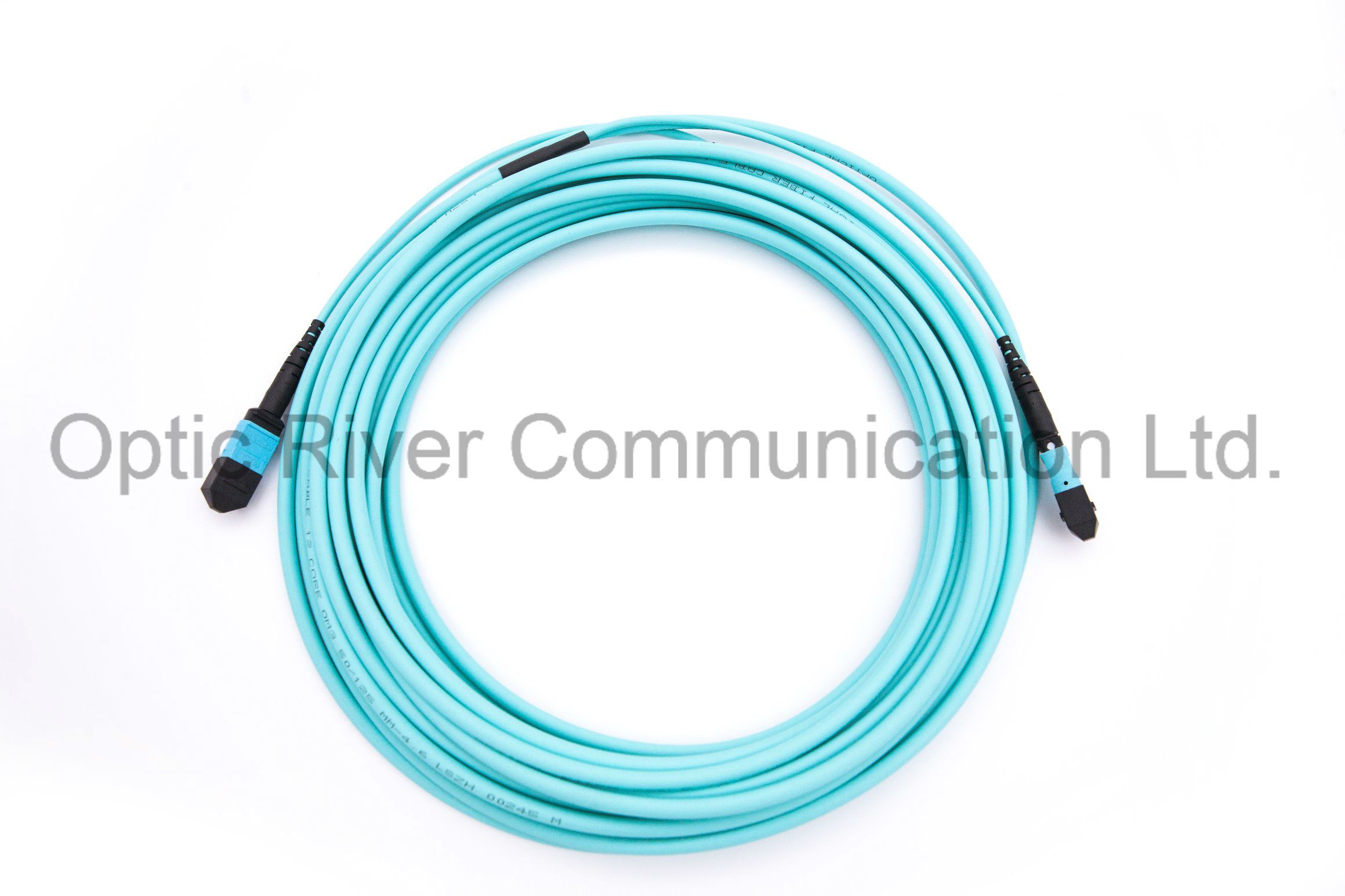12f 3mm Round Ofnp Cable MPO-MPO Patchcord Jumper Optical Fiber Connector Sm mm