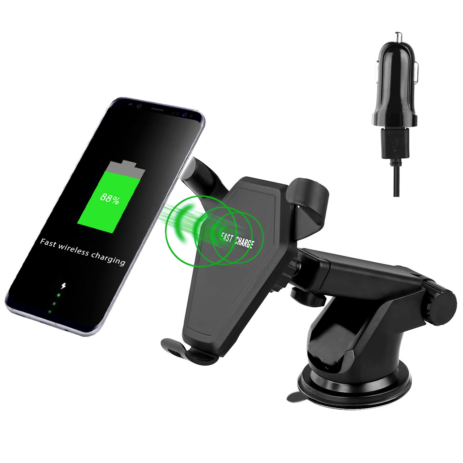 Mobile Phone Accessories Fast Charge Qi USB Car Wireless Charger