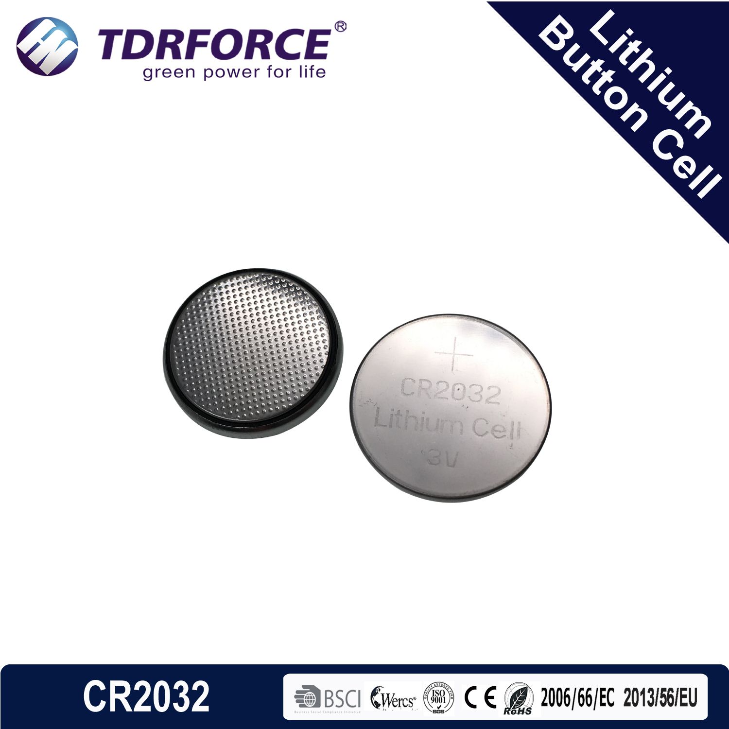 Mercury & Cadmium Free China Factory Lithium Button Cell in Bulk (3V CR2032)