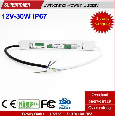 LED Driver Constant Voltage 12V 30W LED Waterproof Switching Power Supply IP67