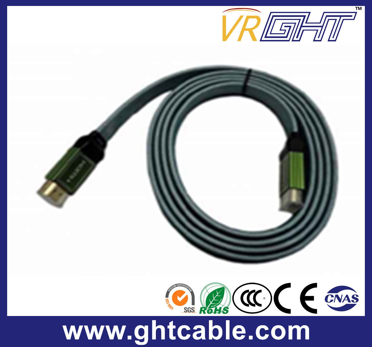 5m Cu High Quality Flat HDMI with Braiding Jacket 2.0V