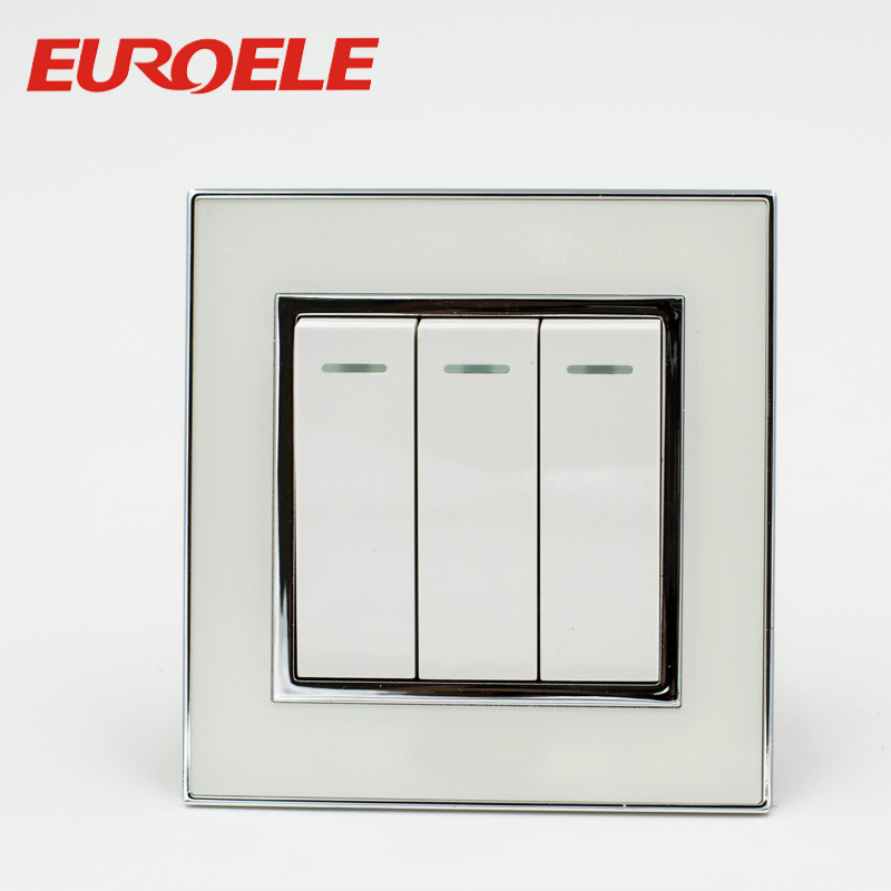 Sliver Touch Point 250V/10A 86*86mm Electric Push Button Wall Switch