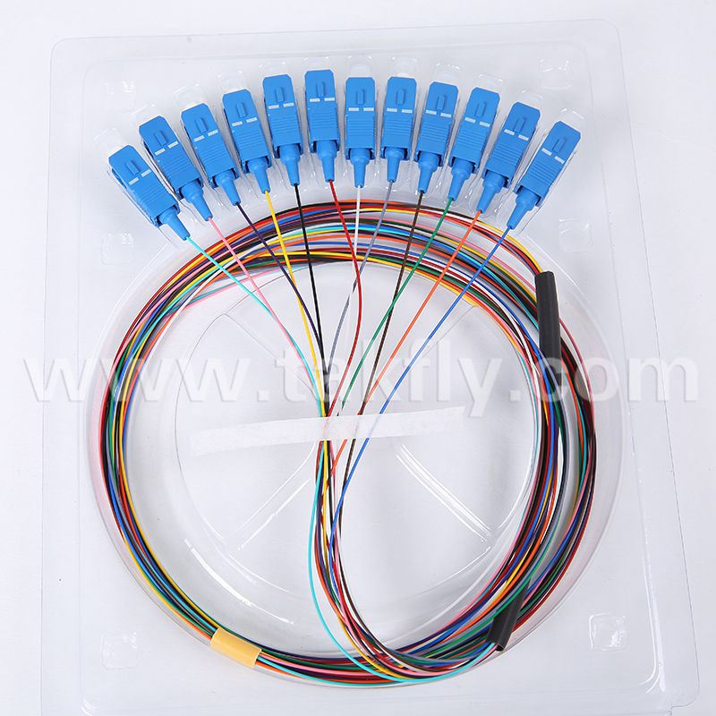 12 Core Sc/Upc Single-Mode Color Fiber Optic Pigtail