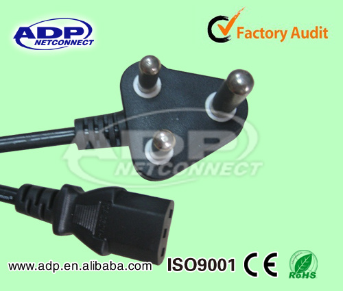 2 Pin/3plug Europe/South Africa AC Computer Power Cod for Laptop Computer Cable