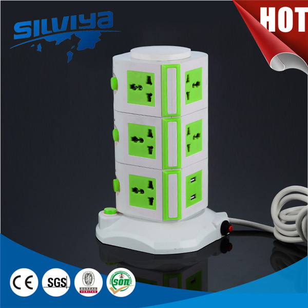 3 Layer Multi Power Socket with Surge Protection and USB