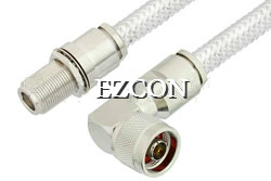 N Male Right Angle to N Female Bulkhead Cable