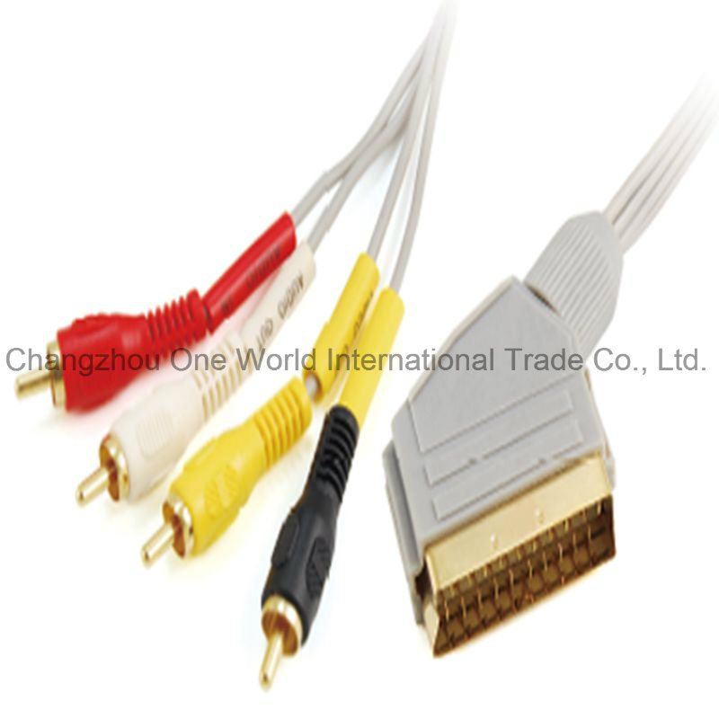 Scart Plug - 4 RCA Plugs Cable