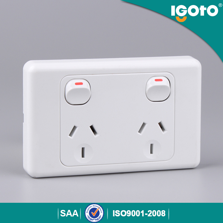 SAA Certificate Double Powerpoints, Double Pole, Wall Switch and Socket