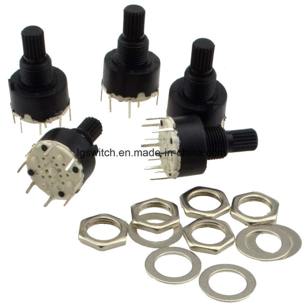 RS16 Plastic Black Mini 8 Position Rotary Switch