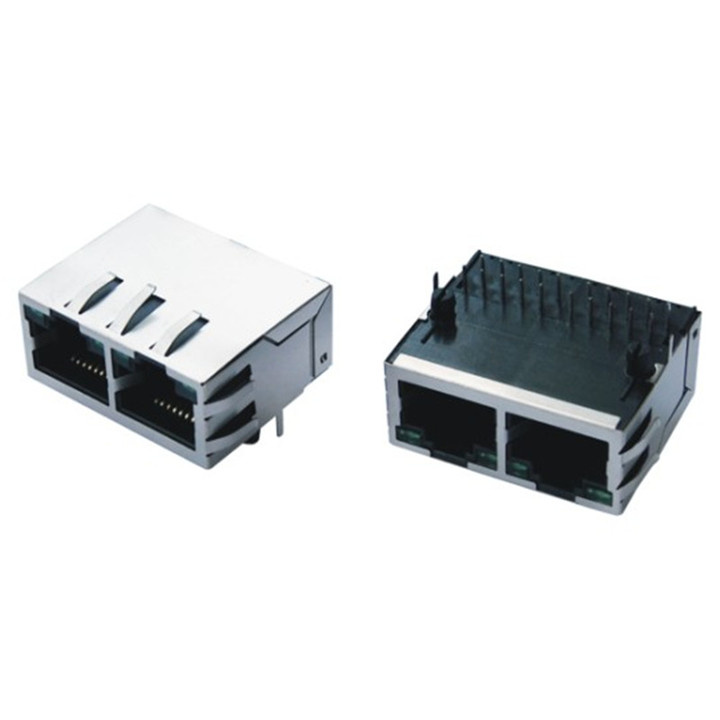 Cat5e Dual Ports RJ45 Connector Modular