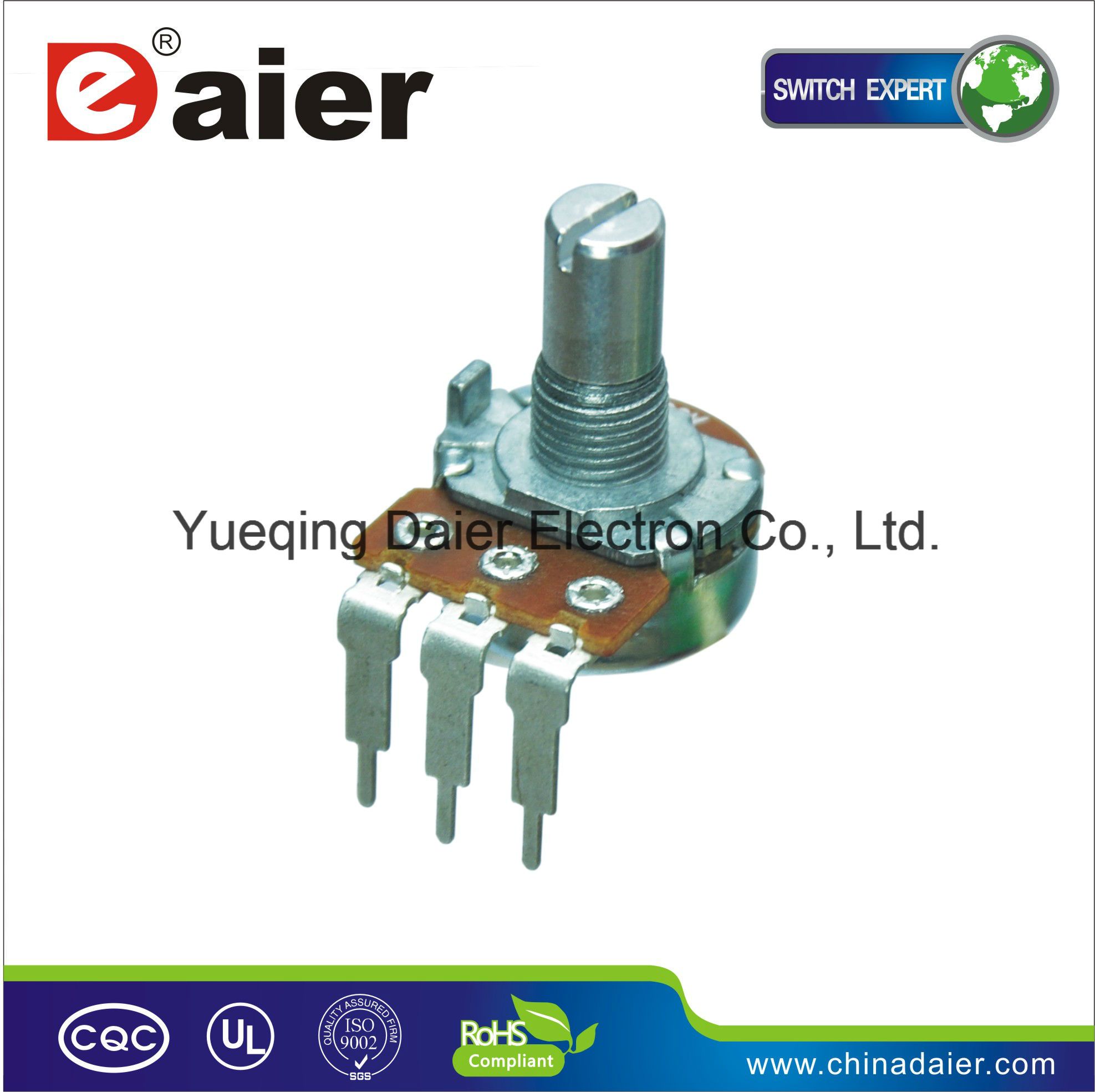 Adjustment Single B50k Guitar Potentiometer with 15mm Shaft