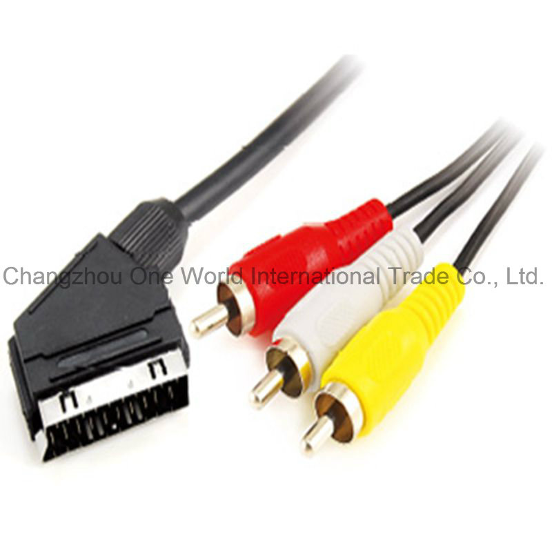 Scart Plug - 3 RCA Plugs Cable