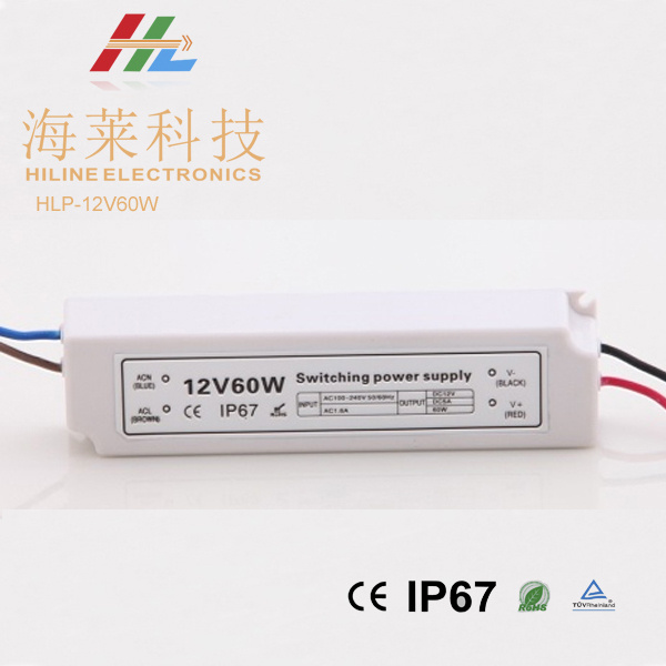 Plastic LED Driver IP67 12V60W