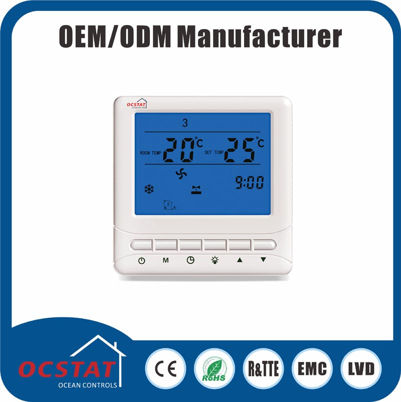 Quality Fan Coil 7 Days Programmable Room Thermostat Temperature Controller for Floor Heating Use