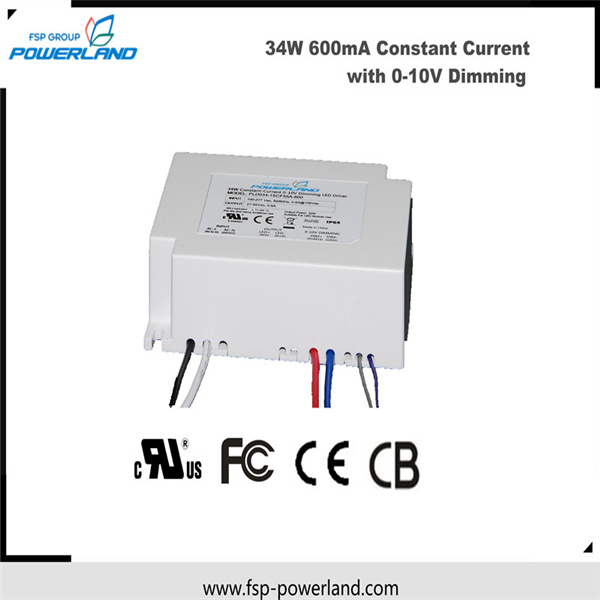 34W 600mA Constant Current PWM DC Dimmable LED Power Supply