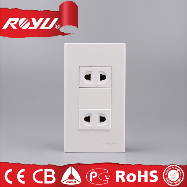 Saudi Arabia Double Gang 16A Wall Mount Socket Outlets