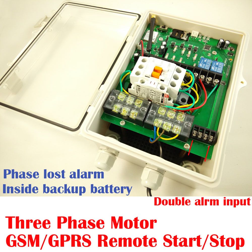 GSM Industrial Three Phase Motor Power Switch, Water Pump Controller
