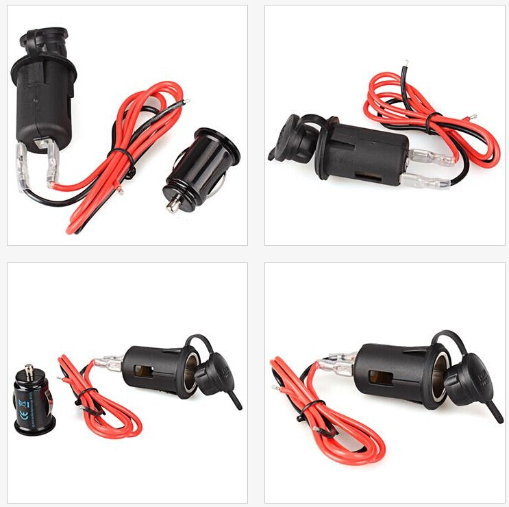 Motorcycle Car Cigarette Lighter Socket/Power Plug/Dual USB Charger Socket