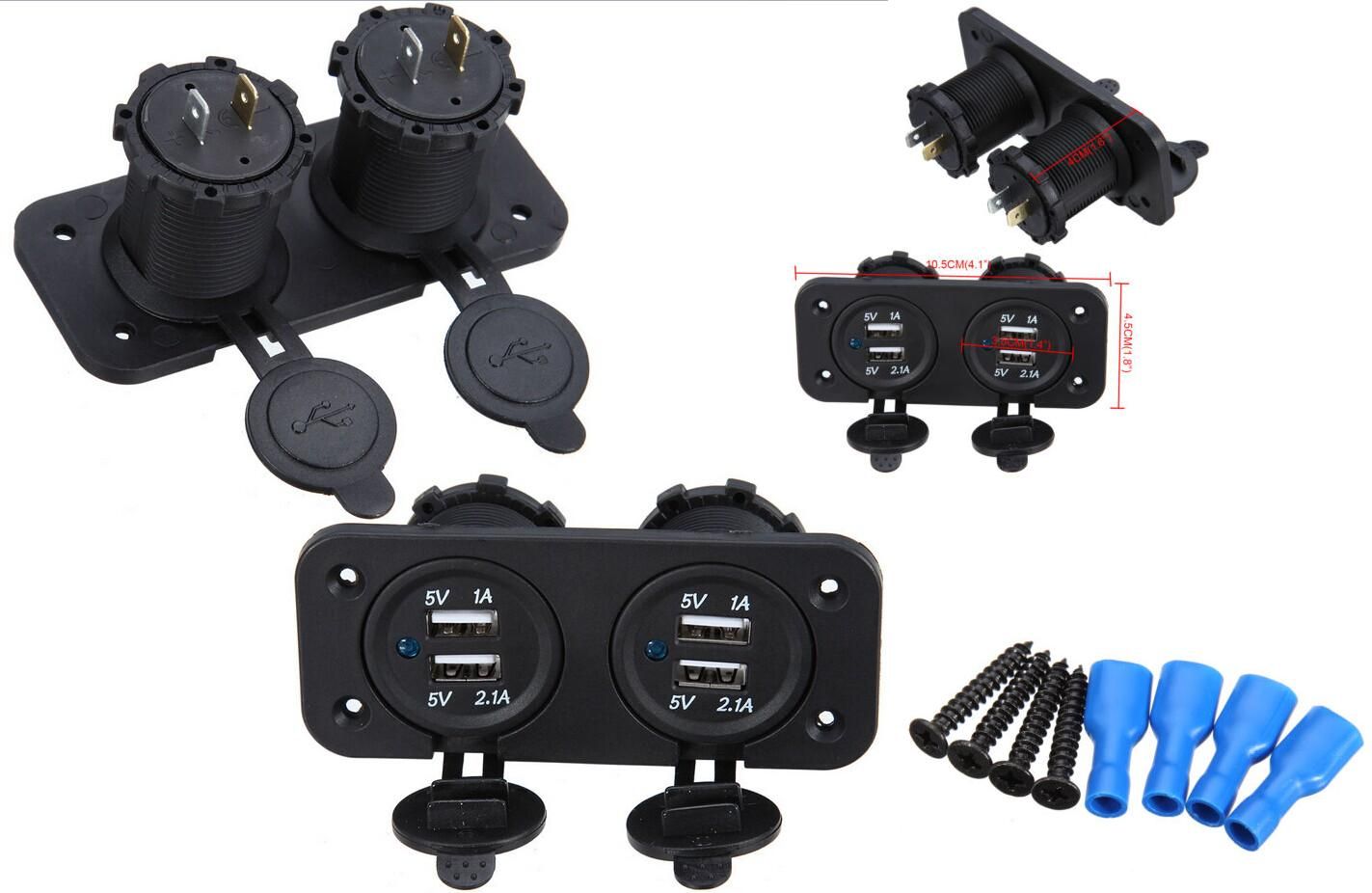 12V Dual USB Power Adapter Digital Car Cigarette Lighter Socket Splitter Charger