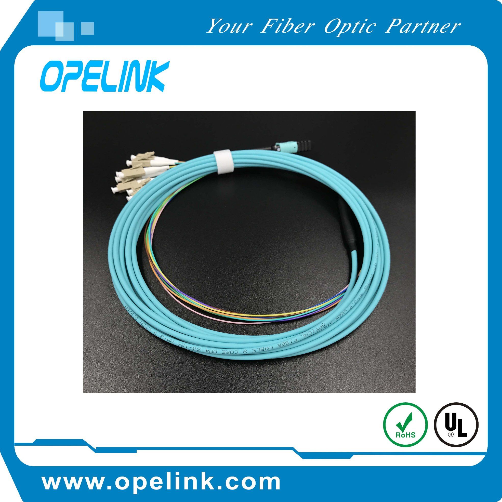 Fiber Optic Patch Cord Drop Cable MPO LC Optical Breakout Patch Cord