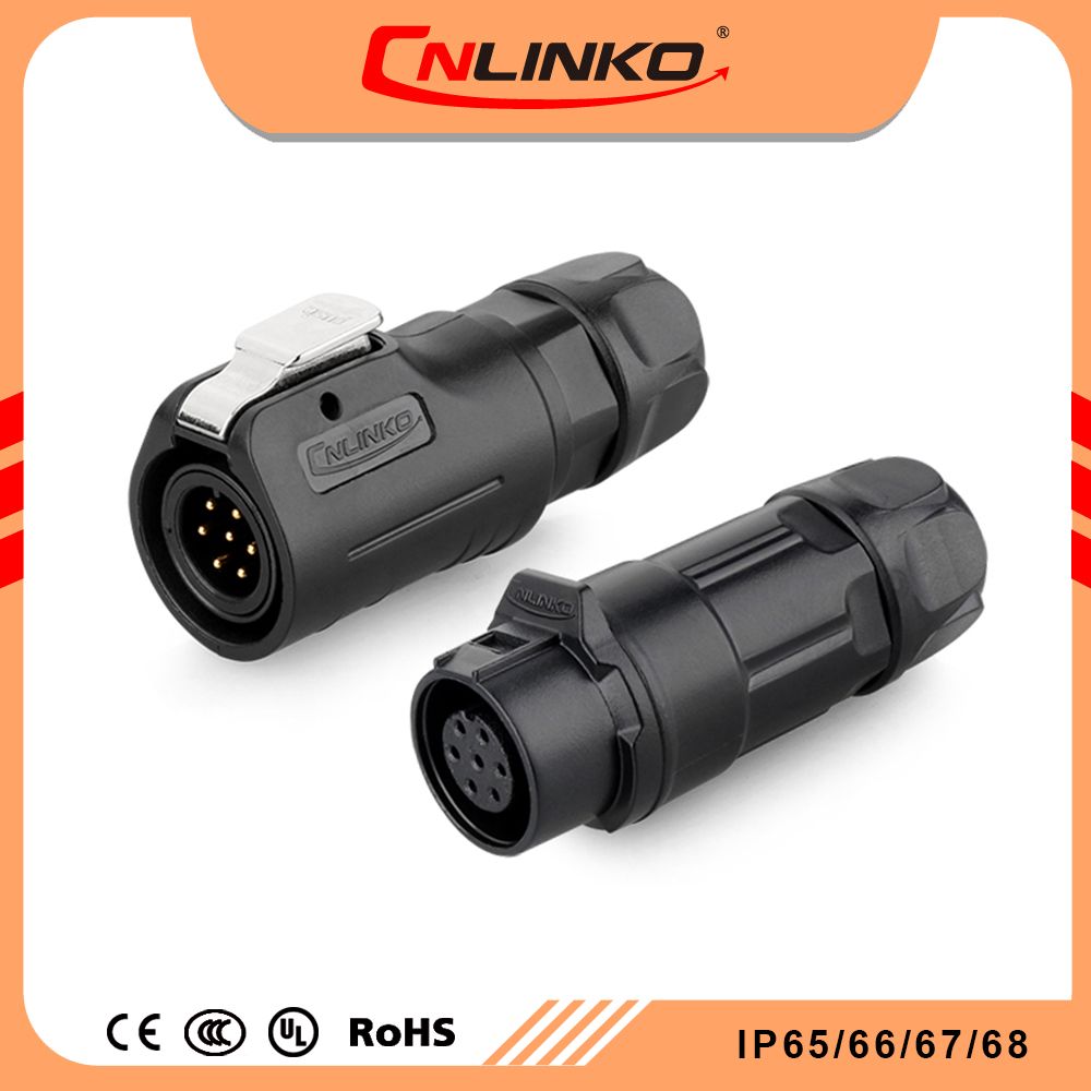 Cnlinko Company Circular Water Proof IP67 7 Pin Wire Quick Locking Disconnect Power Connectors with Solid Quality