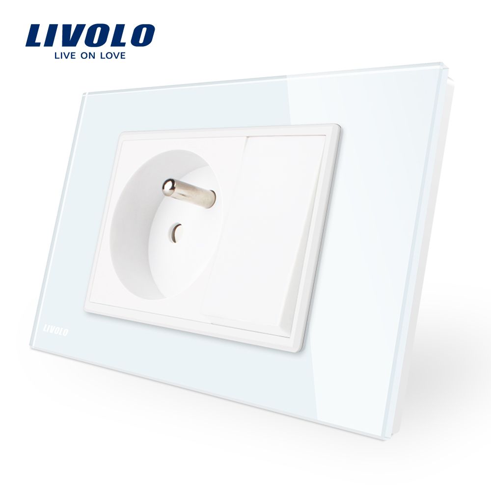 Livolo White Color French Plug Power Switch Socket Vl-C91fr1K-11