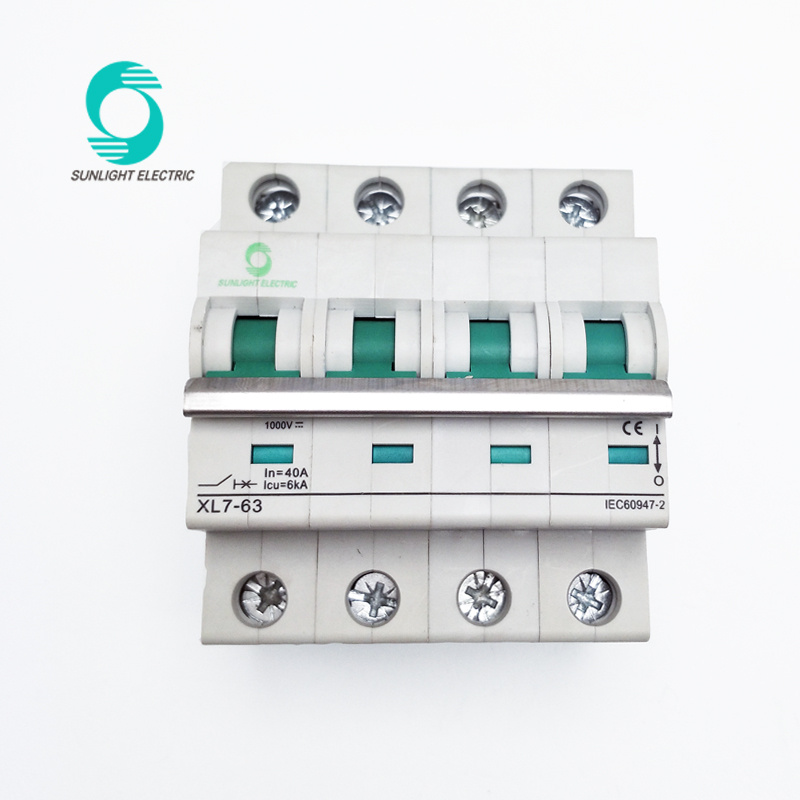 PV System 1 2 3 4 Pole 1 2 3 6 16 20 32 40 63 AMP 1000V Single Three Phase MCB Mini DC Circuit Breaker