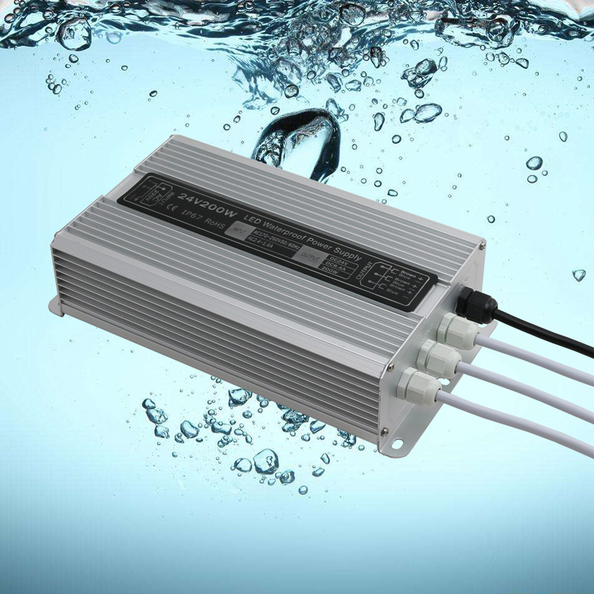 24V 200W IP67 Waterproof LED Power Supply with Ce RoHS