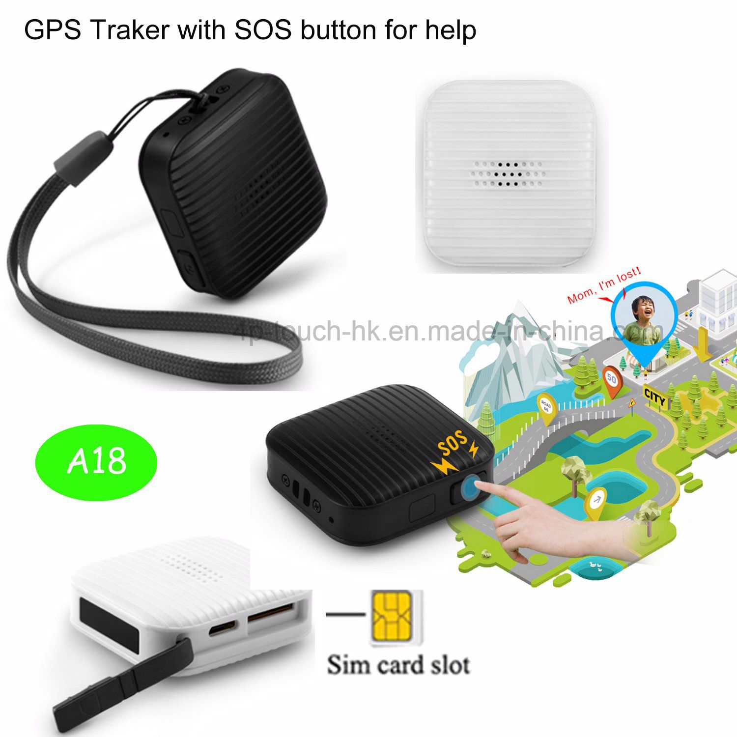Mini-Size Personal GPS Tracker Key Pendant with Sos Function A18