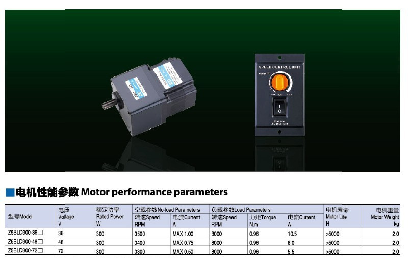 300watt 48V DC Brushless Gear Motor