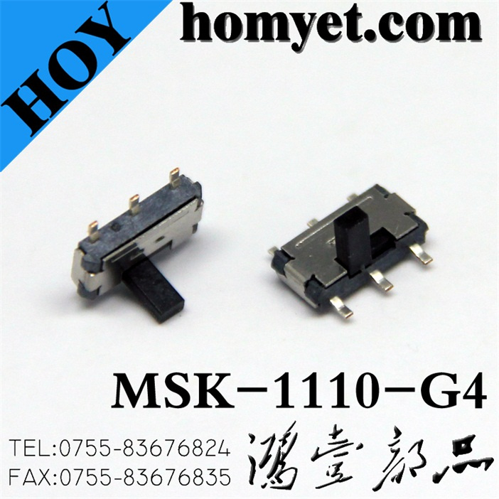Vertical SMD Slide Switch with 6pin (MSK-1110-G4)