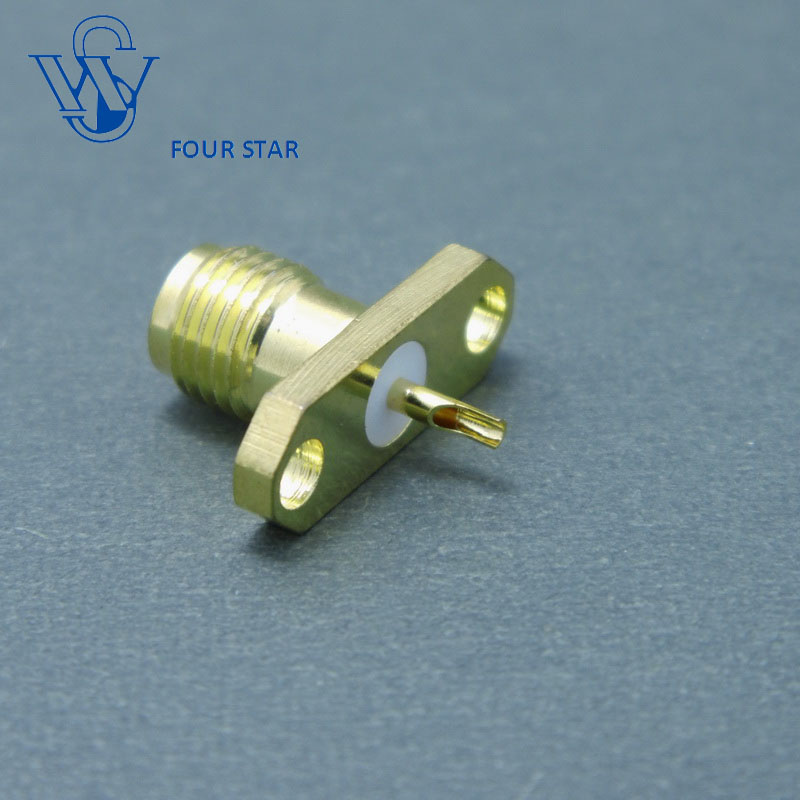 2 Holes Panel Mount Female Jack SMA Connector with Receptacle