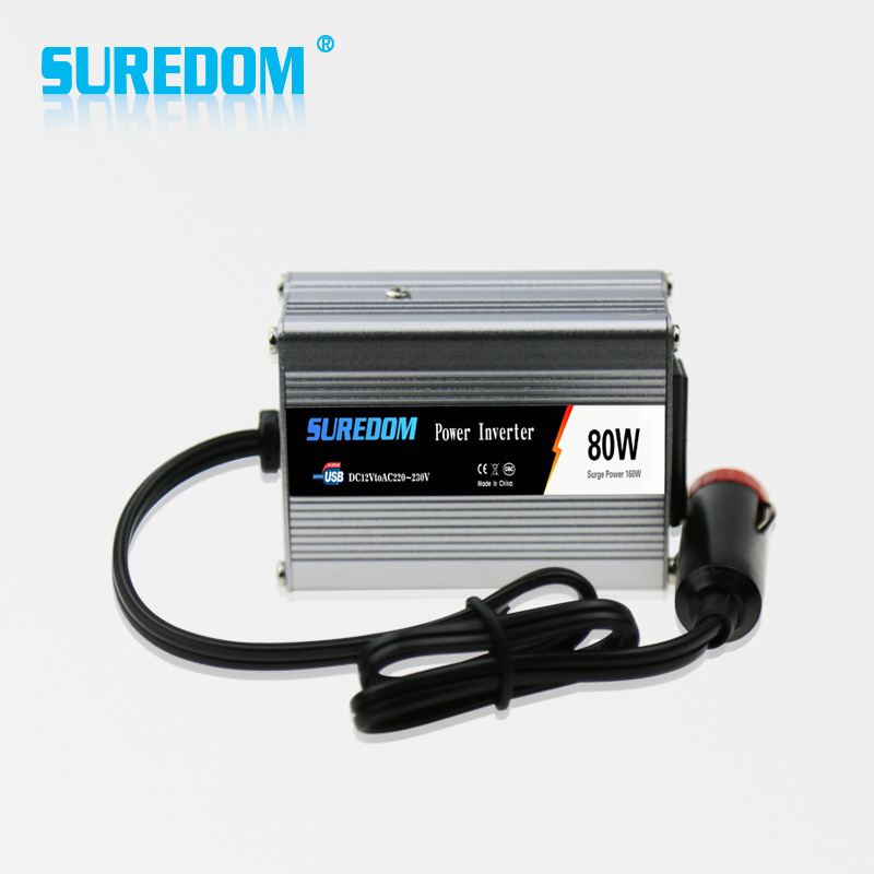 Factory Wholesale 80W DC 12 V/ 24 V to AC 220 V Car Power Inverter Modified Sine Wave