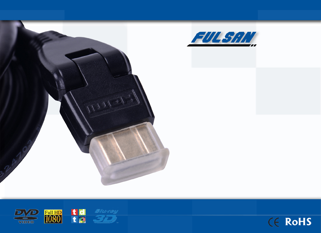 HDMI 1.4V 180degree Rotating Swivel Cable 1.8m 6ft