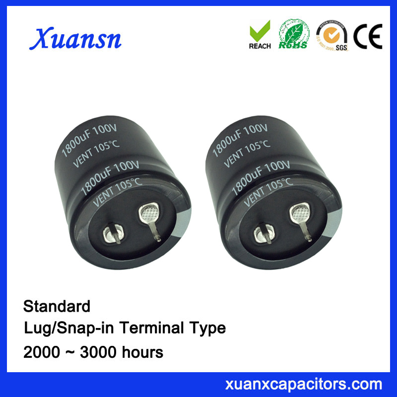 1800UF 100V Standard Snap in Soldering Capacitor