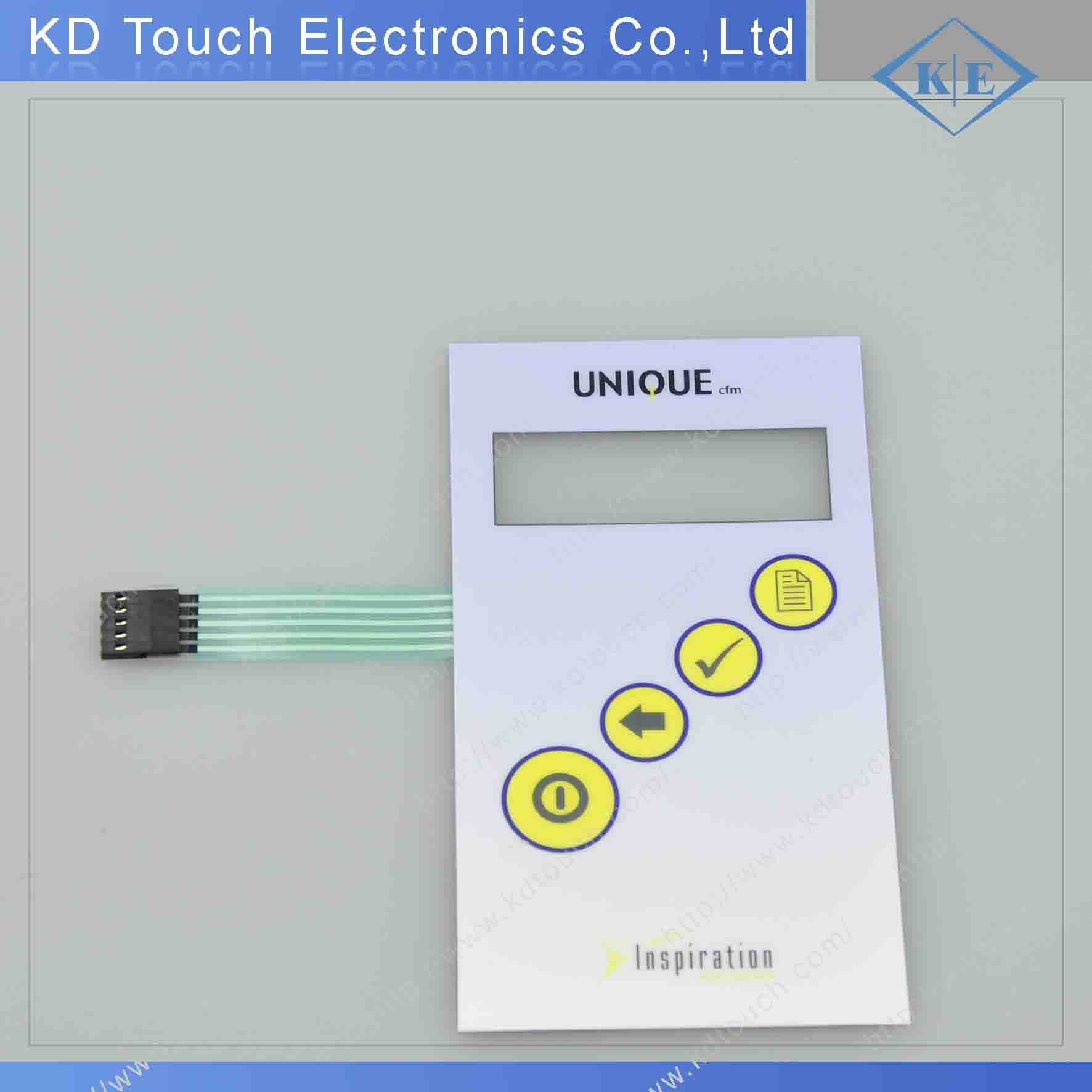 Silk Gradient Printing Overlay Polydome Membrane Keypad with Nicomatic Connector