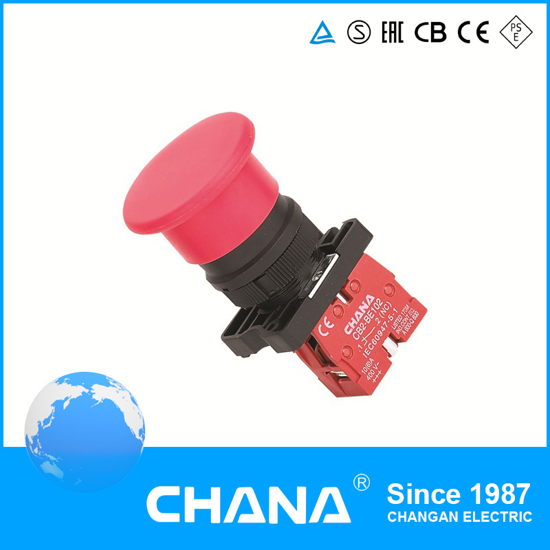 Mushroom Rotaion Auto-Reset Emergency CB2 Pushbutton Switch Series