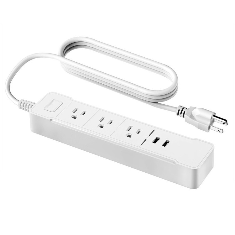 Smart Power Strip with 3 Outlets and 2 USB Ports