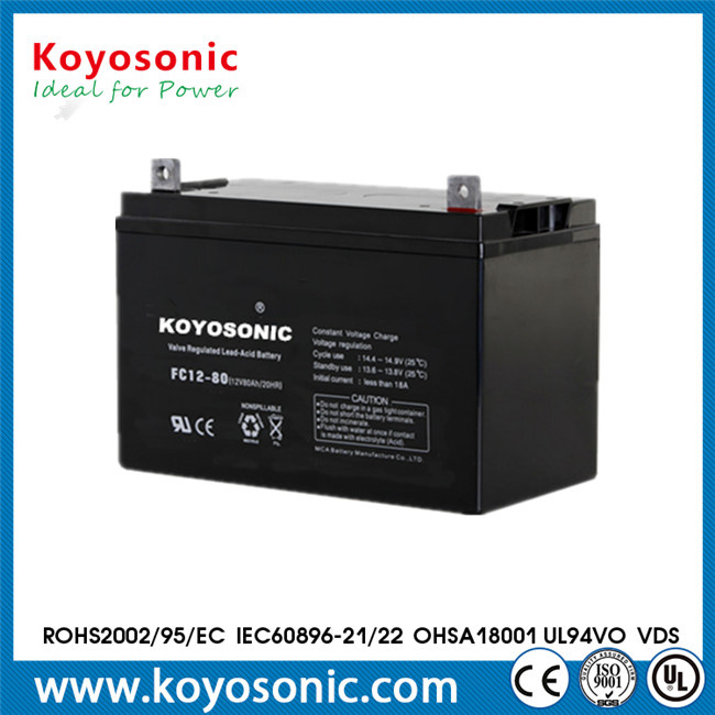12V 80ah Maintenance Free VRLA AGM Battery with MSDS