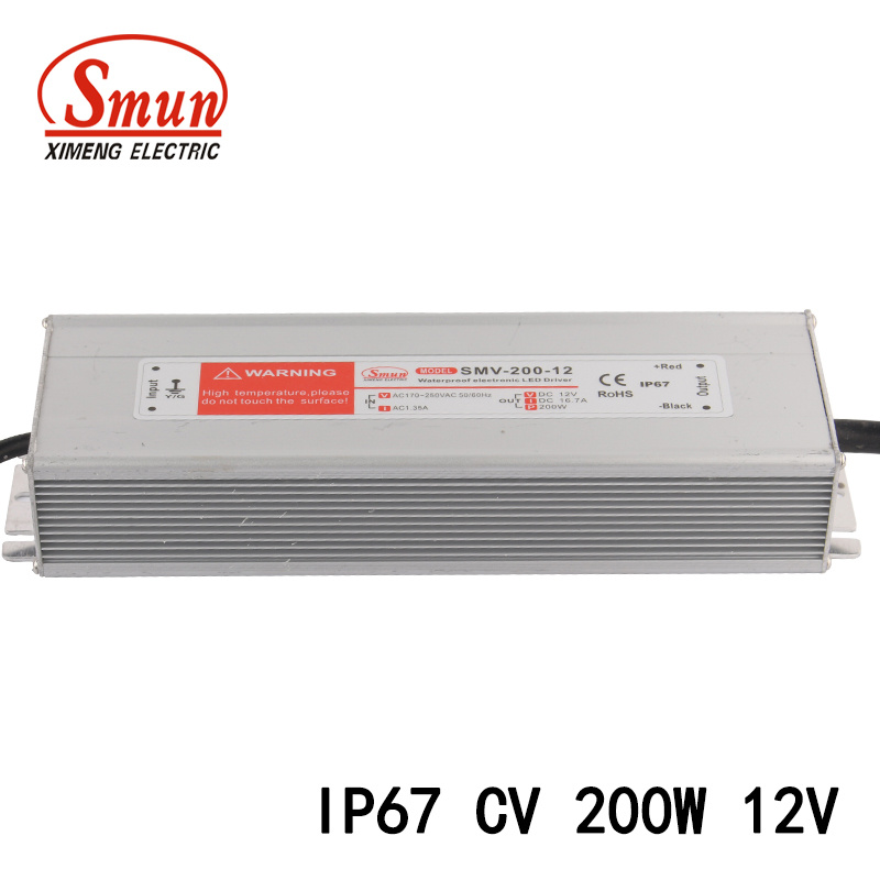 200W 12VDC 16.7A LED Driver IP67 Waterproof Switching Power Supply