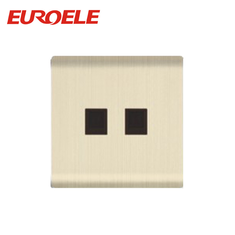 Aluminum Plate 2 Gang Tel Socket and Data Socket