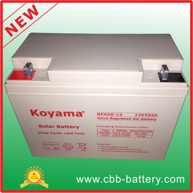 12V 50ah Deep Cycle Gel Solar Battery for Solar System