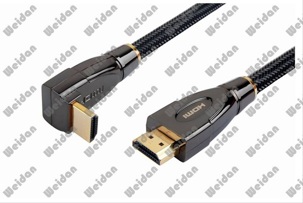 Black Chrome Plug DIY Mounted HDMI Cable