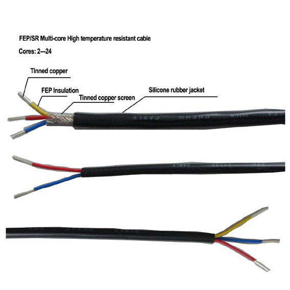 Sihf Heat-Resistant Multi-Cores Silicone Rubber Cable